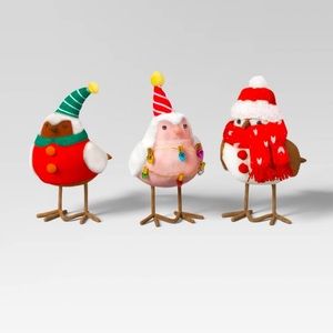 2023 Featherly Friends: Flock of 3 mini festive birds (Wondershop Target)
